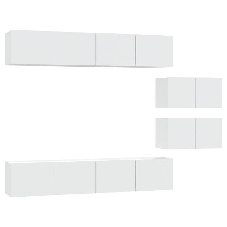 6-delige Tv-meubelset bewerkt hout wit MeubelReus