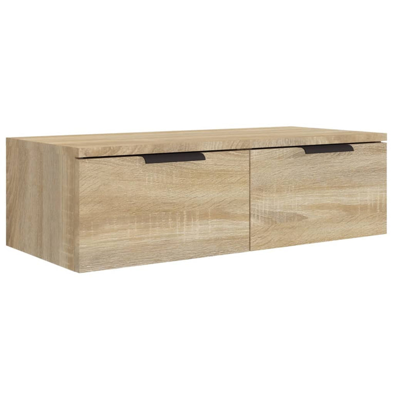 Wandkasten 2 st 68x30x20 cm bewerkt hout sonoma eikenkleurig MeubelReus