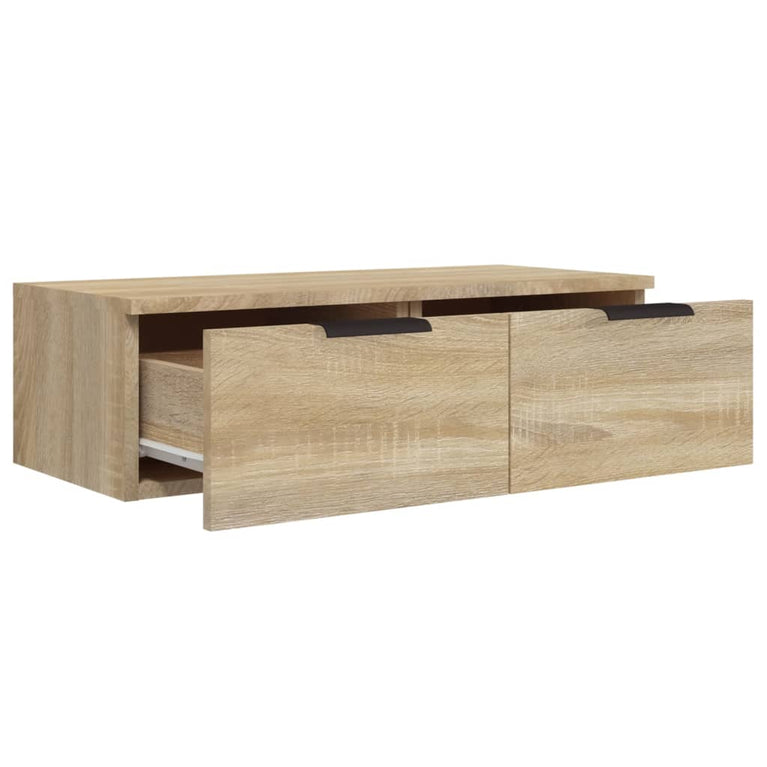 Wandkasten 2 st 68x30x20 cm bewerkt hout sonoma eikenkleurig MeubelReus