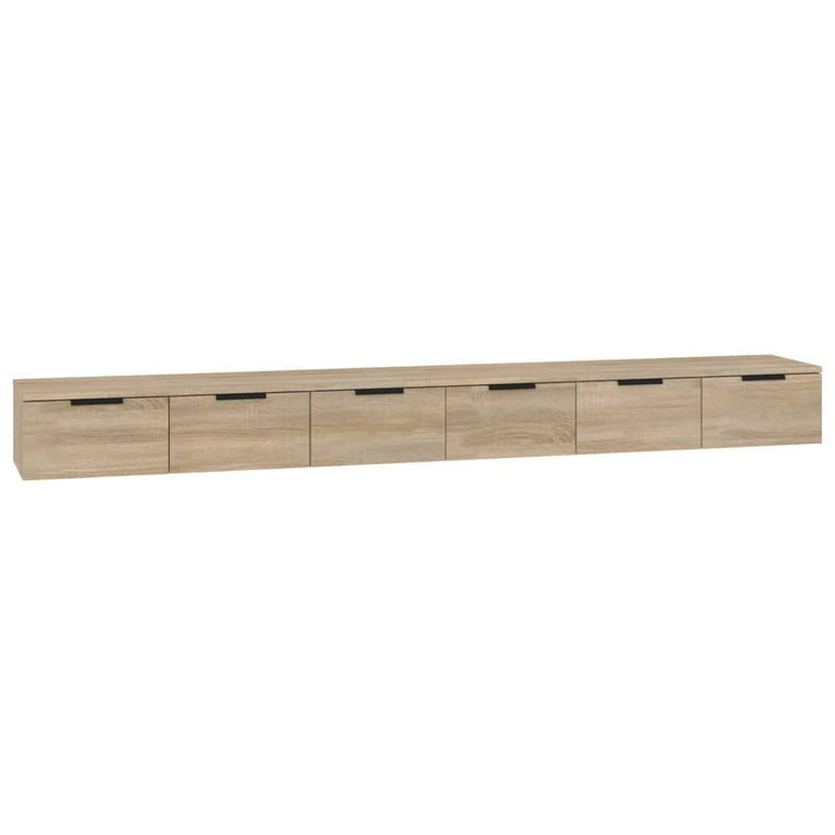 Wandkasten 2 st 102x30x20 cm bewerkt hout sonoma eikenkleurig MeubelReus
