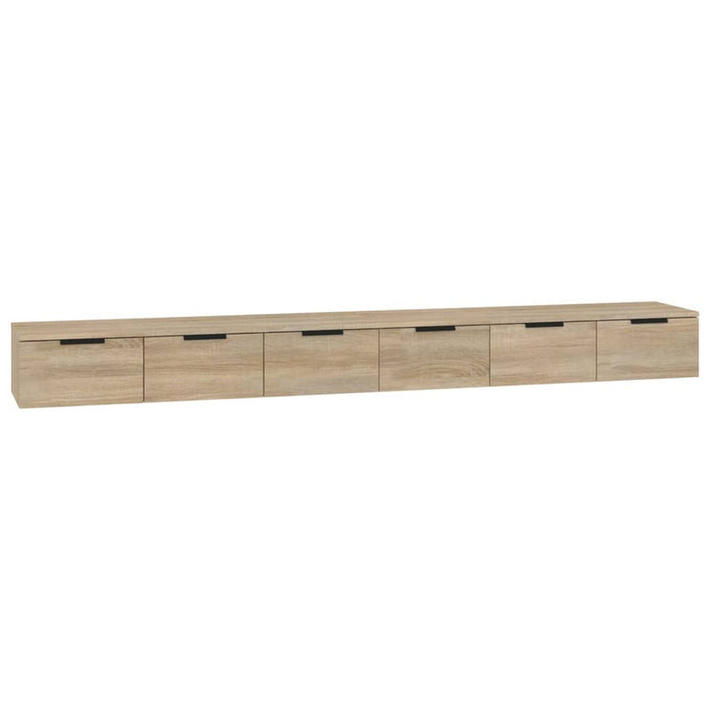 Wandkasten 2 st 102x30x20 cm bewerkt hout sonoma eikenkleurig MeubelReus