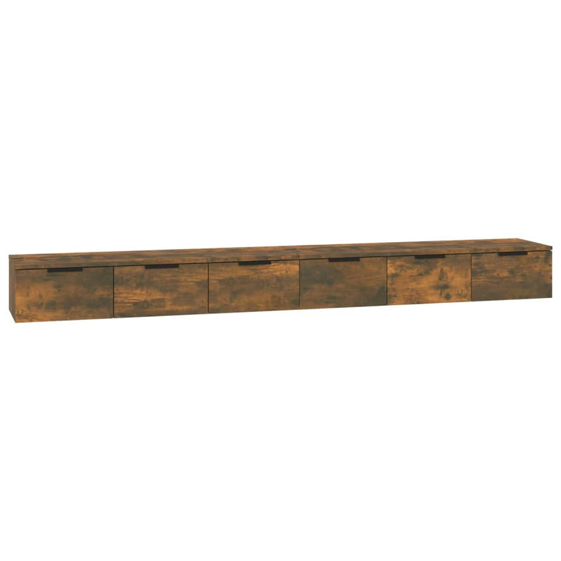 Wandkasten 2 st 102x30x20 bewerkt hout gerookt eikenkleurig MeubelReus