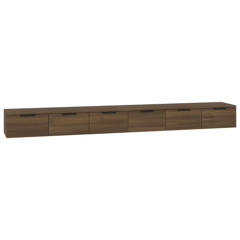 Wandkasten 2 st 102x30x20 cm bewerkt hout bruin eikenkleur MeubelReus