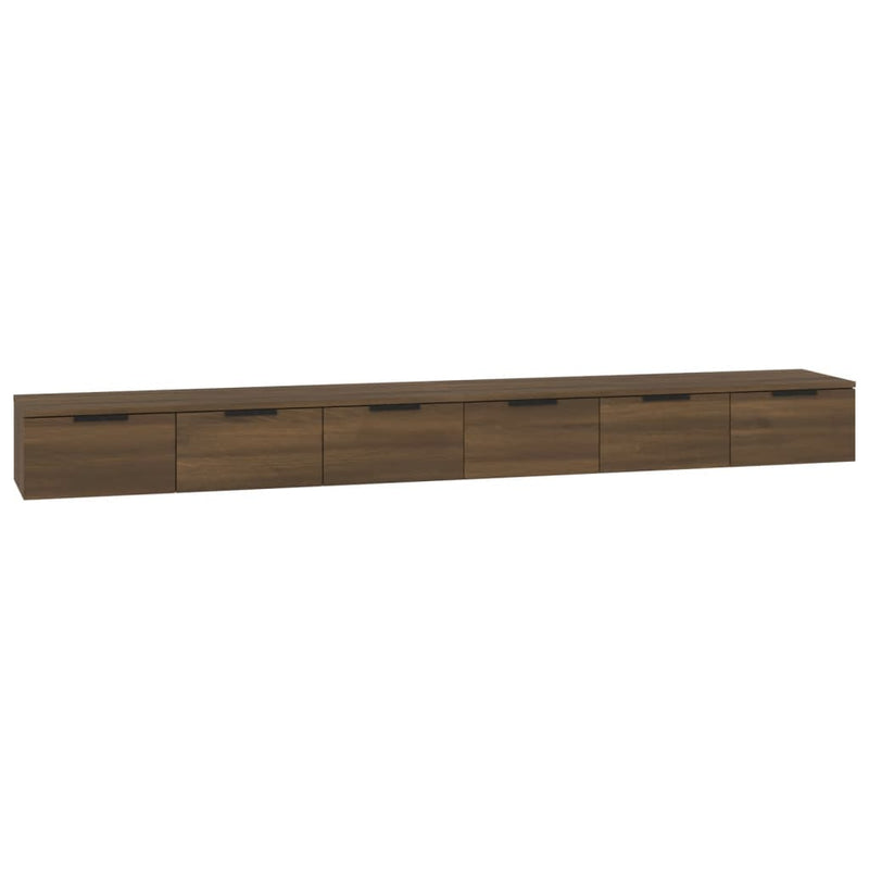 Wandkasten 2 st 102x30x20 cm bewerkt hout bruin eikenkleur MeubelReus