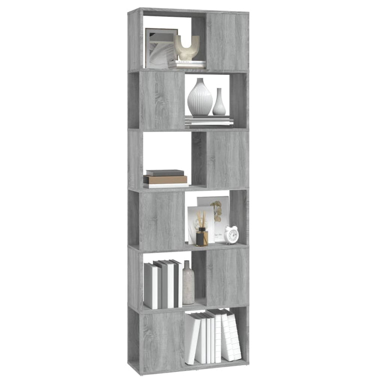 Boekenkast/kamerscherm 60x24x186 cm grijs sonoma eiken MeubelReus