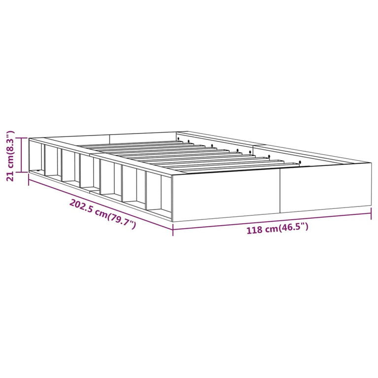 Bedframe massief hout 100x200 cm
