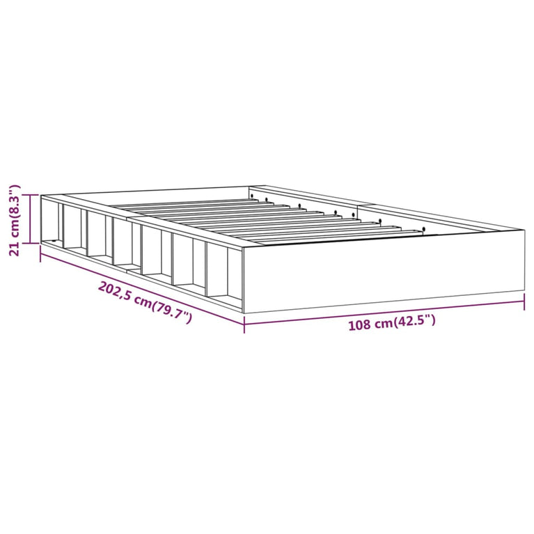 Bedframe massief hout 90x200 cm