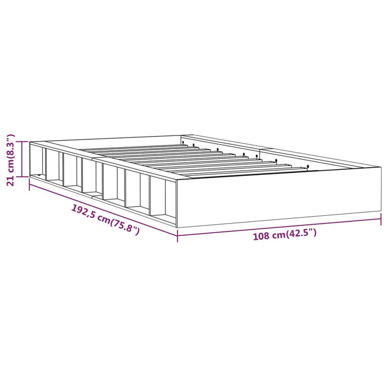 Bedframe massief hout 90x190 cm 3FT Single