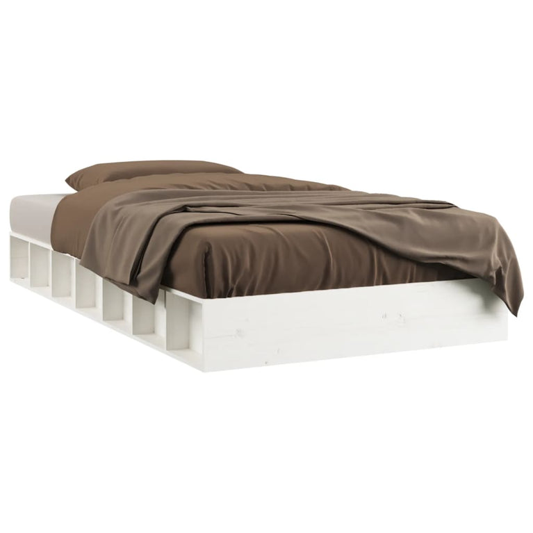 Bedframe massief hout wit 90x190 cm 3FT Single