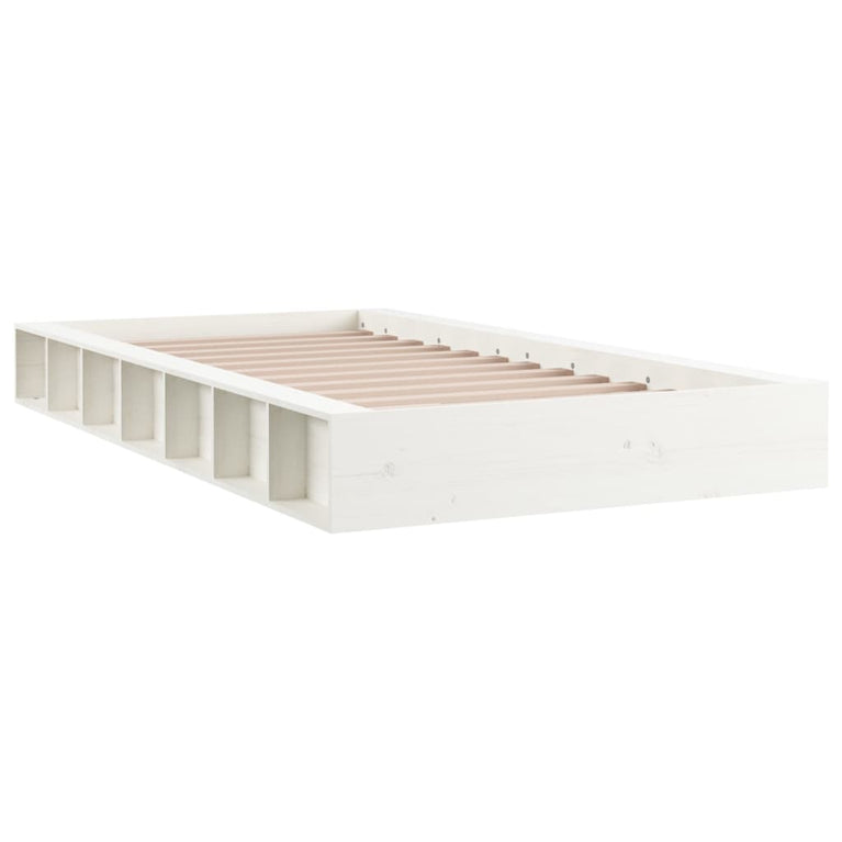 Bedframe massief hout wit 90x190 cm 3FT Single