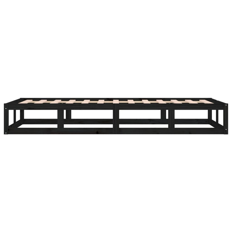 Bedframe massief hout zwart 90x190 cm 3FT Single