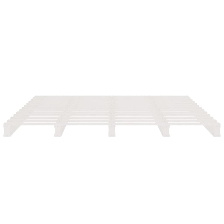 Palletbed massief grenenhout wit 140x200 cm MeubelReus