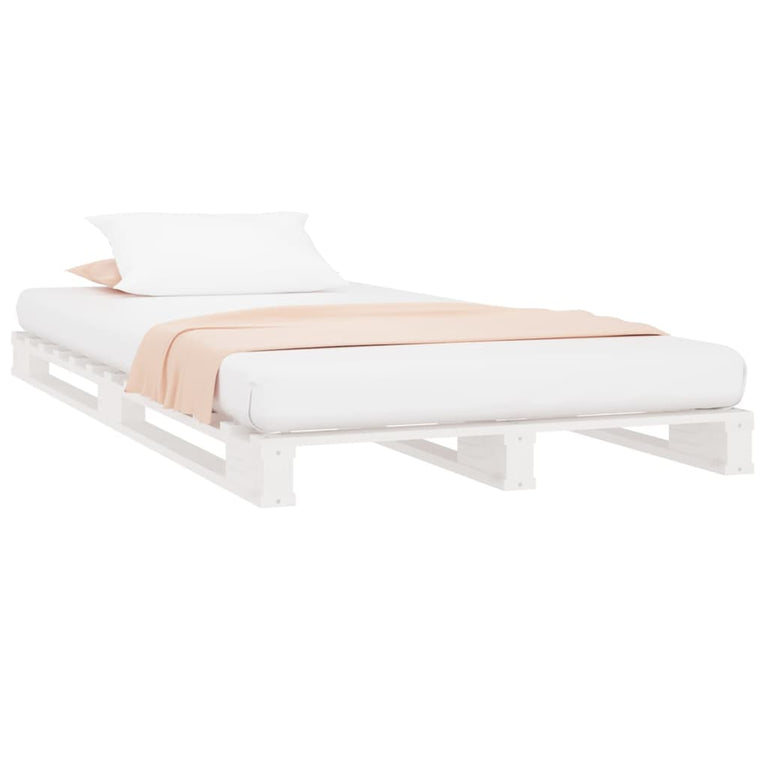 Palletbed massief grenenhout wit 90x190 cm 3FT Single MeubelReus