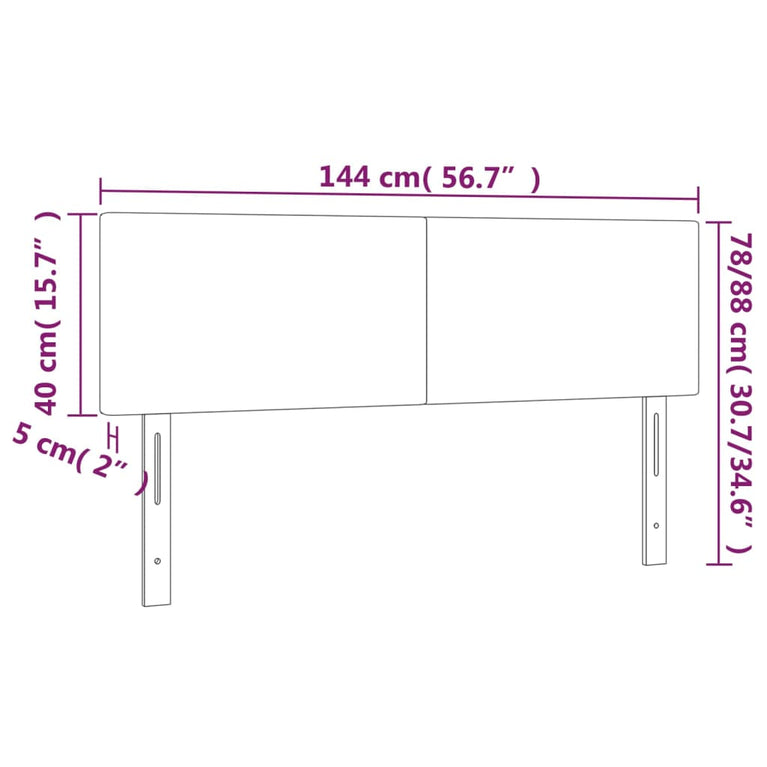 Hoofdborden 2 st 72x5x78/88 cm kunstleer bruin
