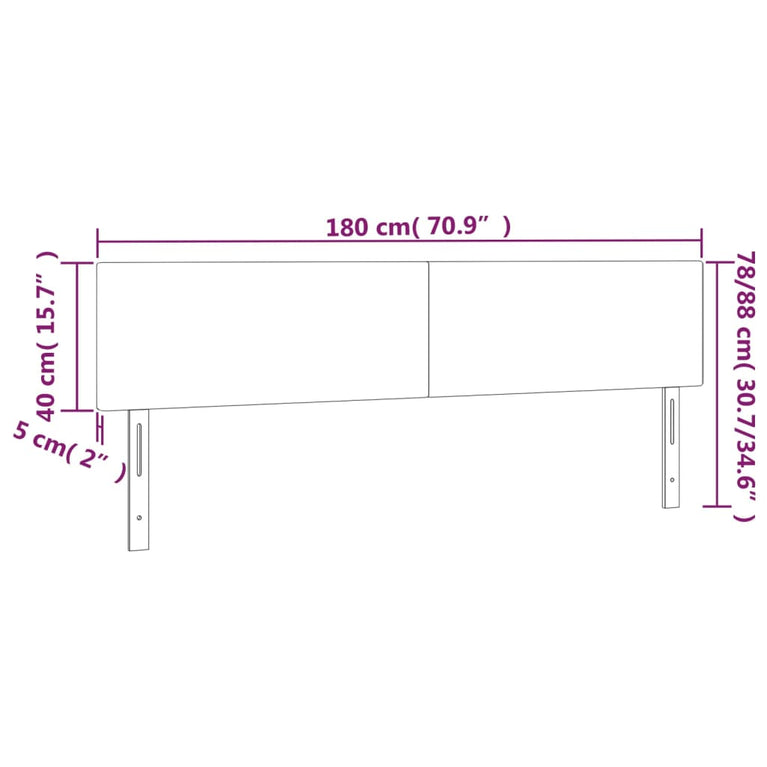 Hoofdborden 2 st 90x5x78/88 cm stof donkerbruin
