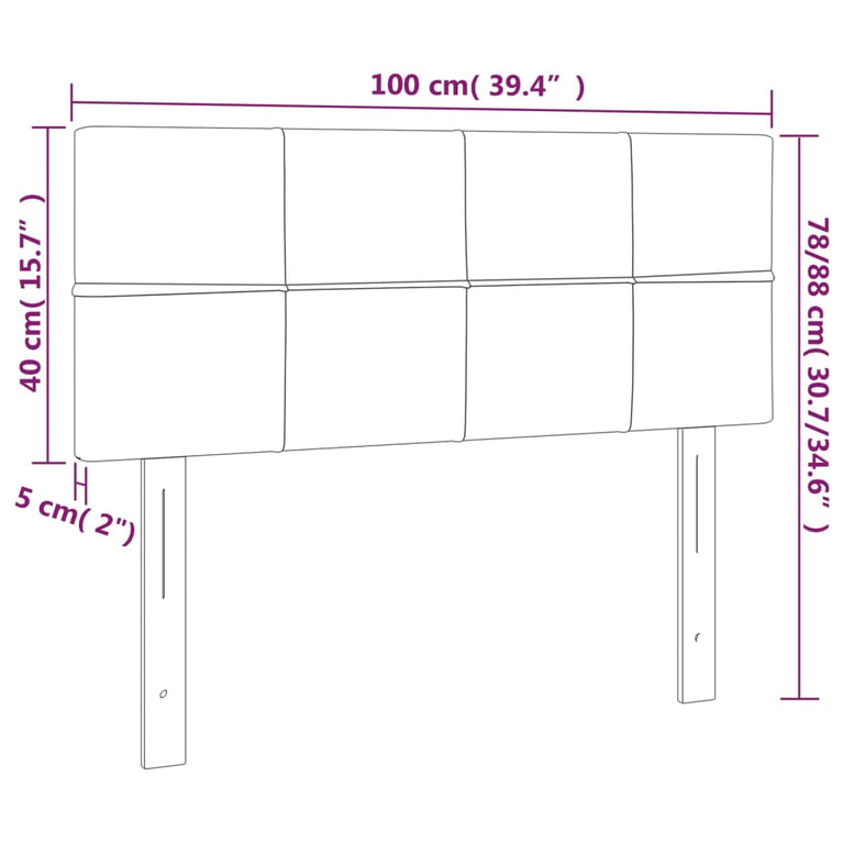Hoofdbord 100x5x78/88 cm fluweel donkergroen