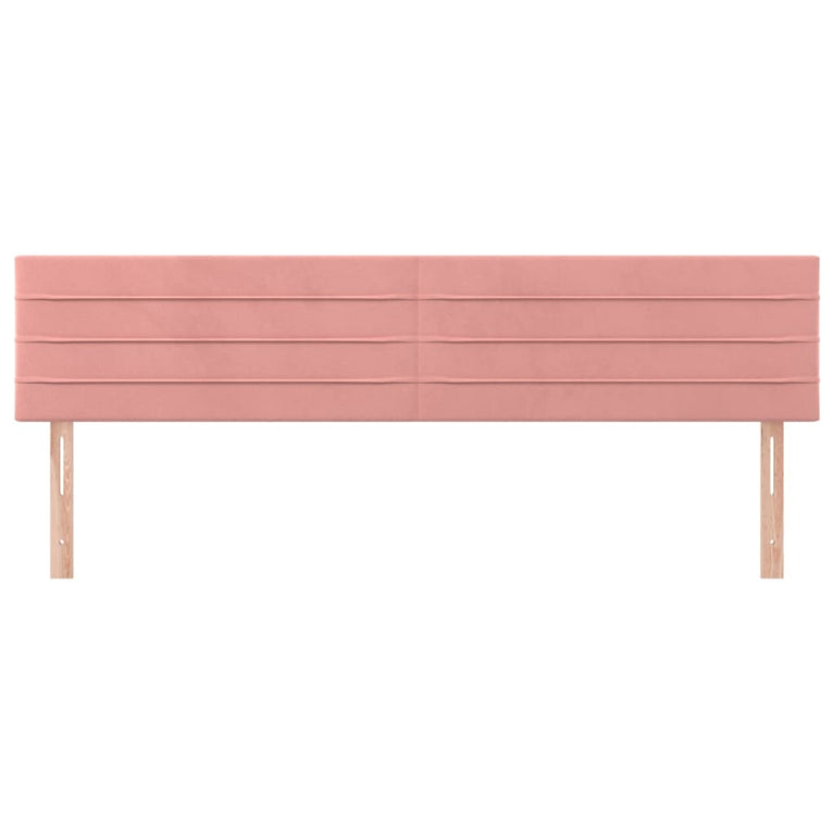 Hoofdborden 2 st 80x5x78/88 cm fluweel roze