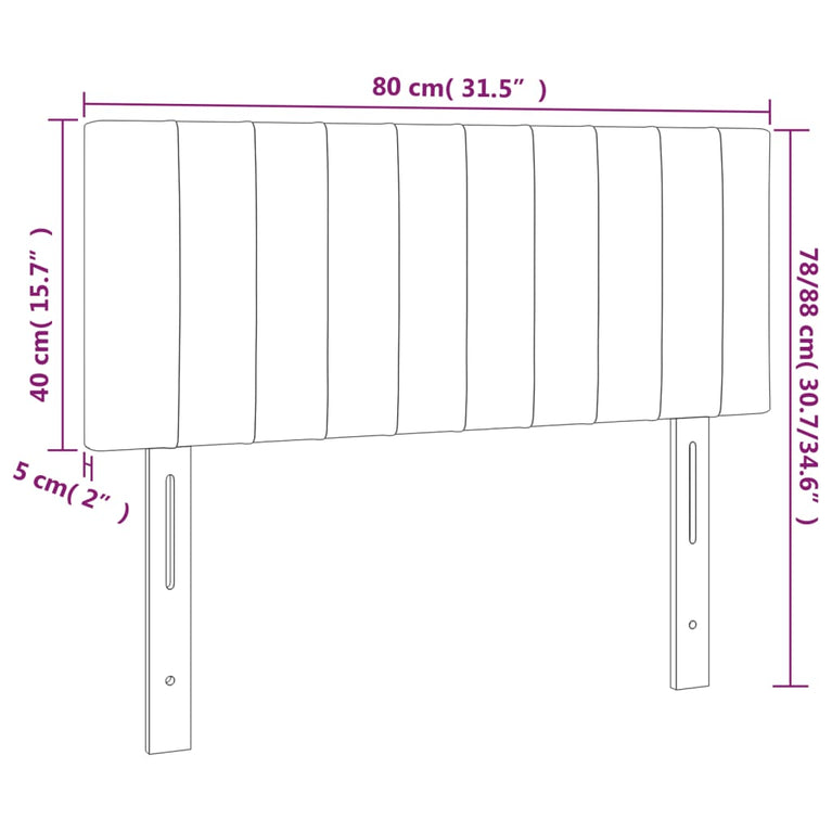 Hoofdbord 80x5x78/88 cm stof crèmekleurig