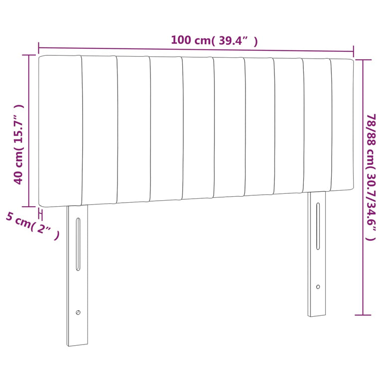Hoofdbord 100x5x78/88 cm stof donkergrijs