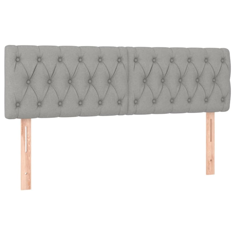 Hoofdborden 2 st 72x7x78/88 cm stof lichtgrijs