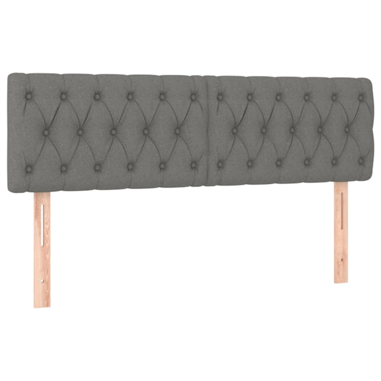 Hoofdborden 2 st 72x7x78/88 cm stof donkergrijs