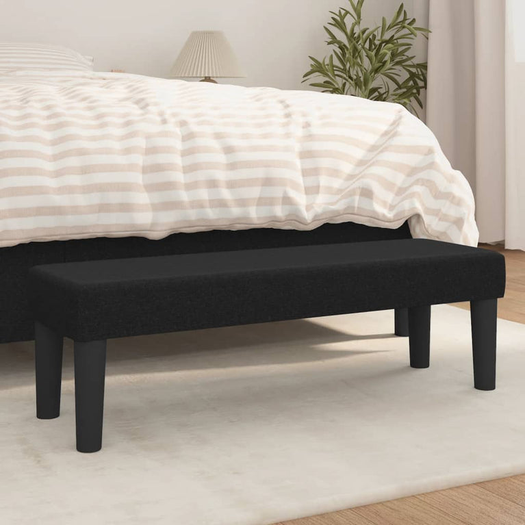 Bankje 100x30x30 cm stof zwart MeubelReus