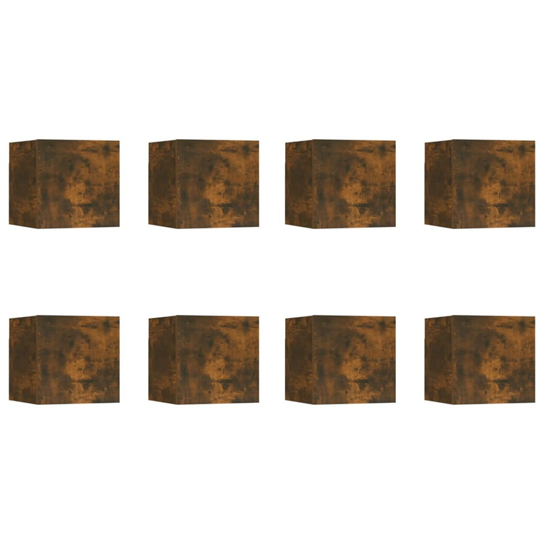 Tv-wandmeubelen 8 st 30,5x30x30 cm gerookt eikenkleurig MeubelReus