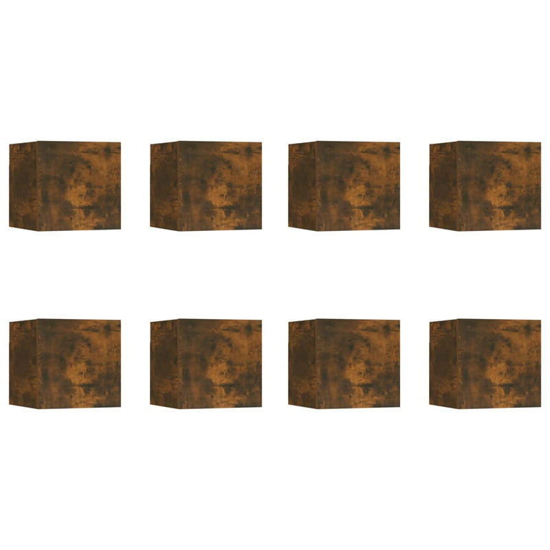 Tv-wandmeubelen 8 st 30,5x30x30 cm gerookt eikenkleurig MeubelReus