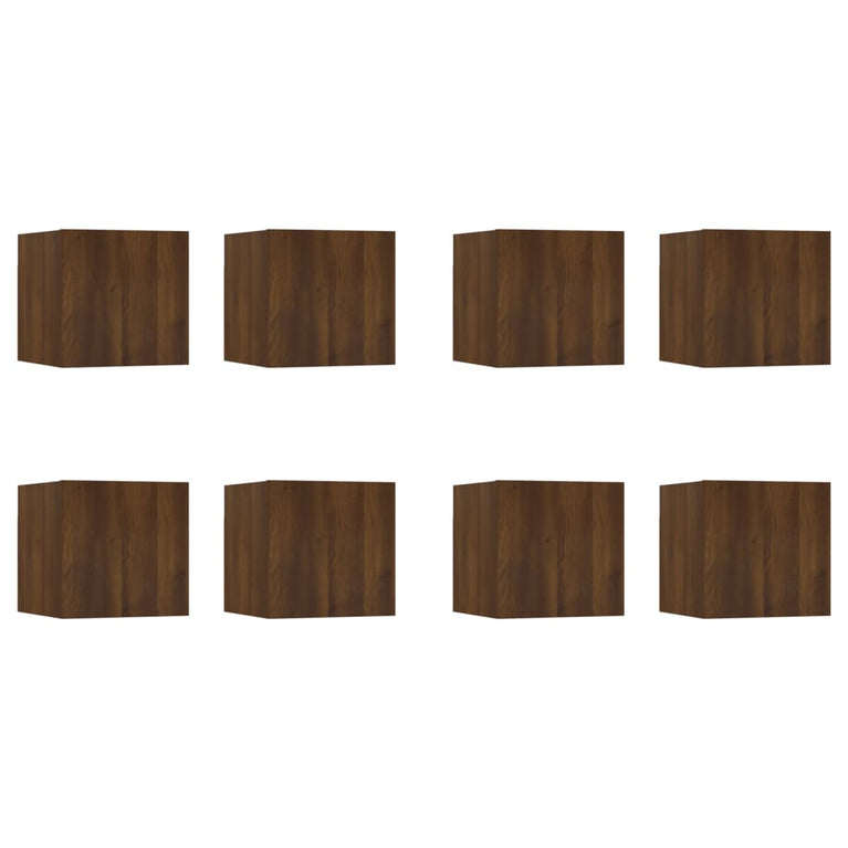 Tv-wandmeubelen 8 st 30,5x30x30 cm bruineikenkleurig MeubelReus