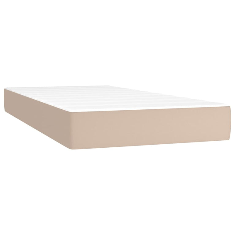 Pocketveringmatras 100x200x20 cm kunstleer cappuccinokleurig MeubelReus