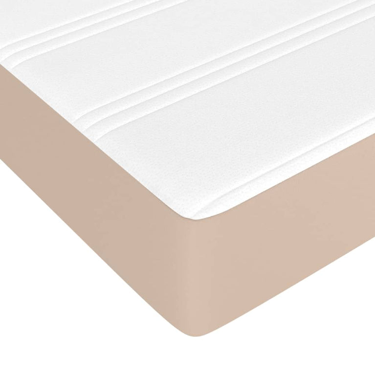 Pocketveringmatras 100x200x20 cm kunstleer cappuccinokleurig MeubelReus