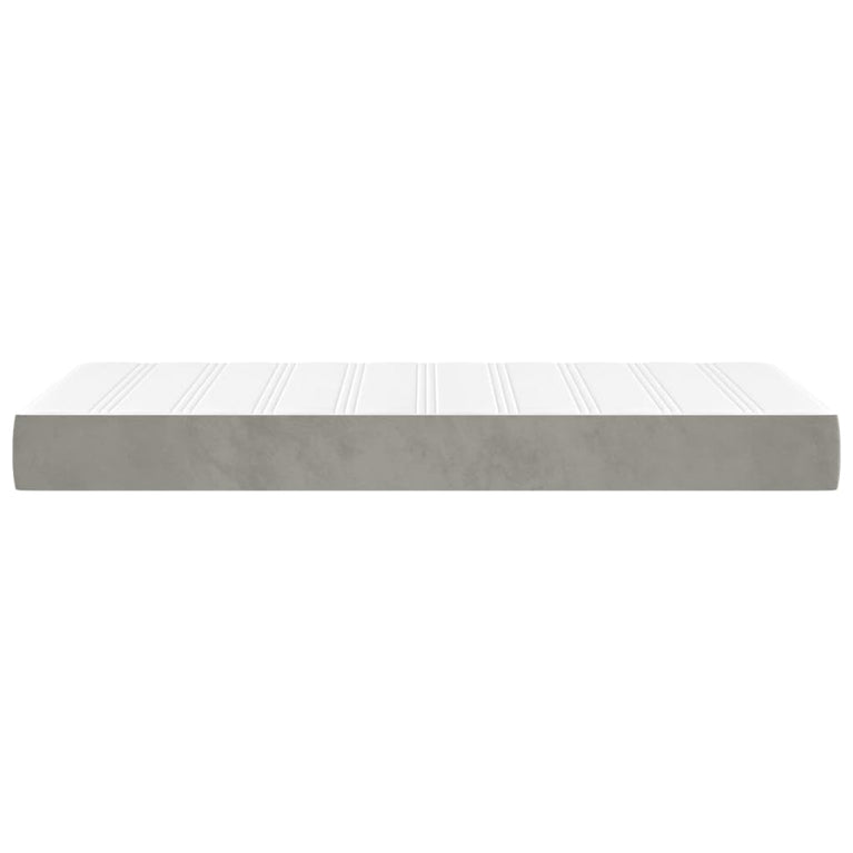 Pocketveringmatras 100x200x20 cm fluweel lichtgrijs MeubelReus