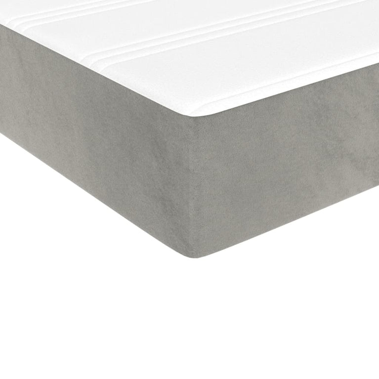 Pocketveringmatras 100x200x20 cm fluweel lichtgrijs MeubelReus