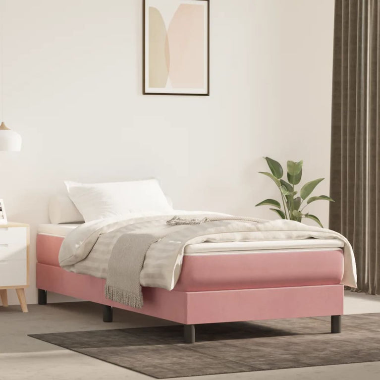 Pocketveringmatras 100x200x20 cm fluweel roze MeubelReus