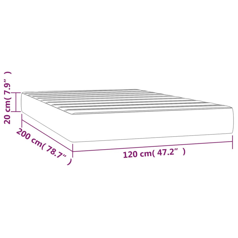 Pocketveringmatras 120x200x20 cm kunstleer wit MeubelReus