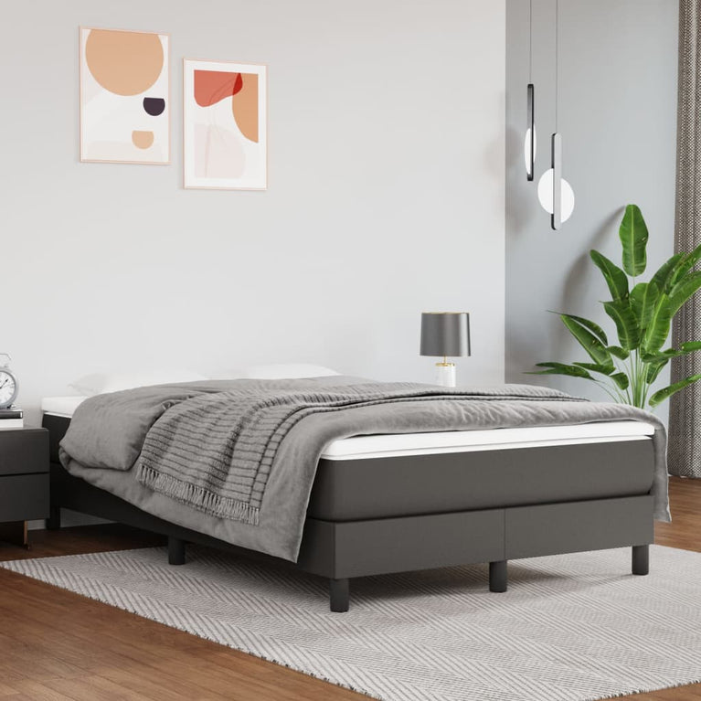 Pocketveringmatras 120x200x20 cm kunstleer grijs MeubelReus