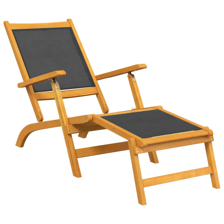 Terrasstoelen 2 st massief acaciahout en textileen MeubelReus
