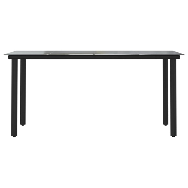 Tuintafel 160x80x74 cm staal en gehard glas zwart MeubelReus