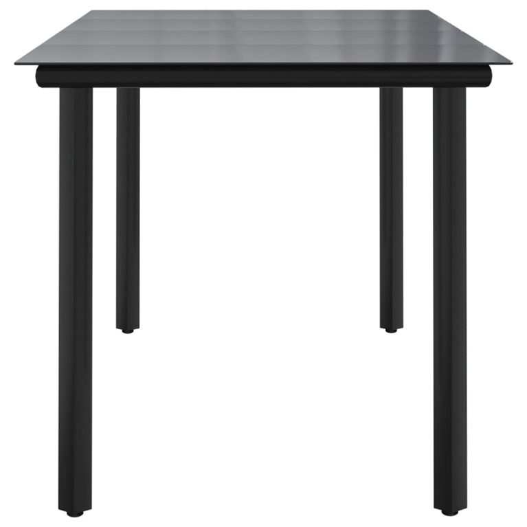 Tuintafel 160x80x74 cm staal en gehard glas zwart MeubelReus