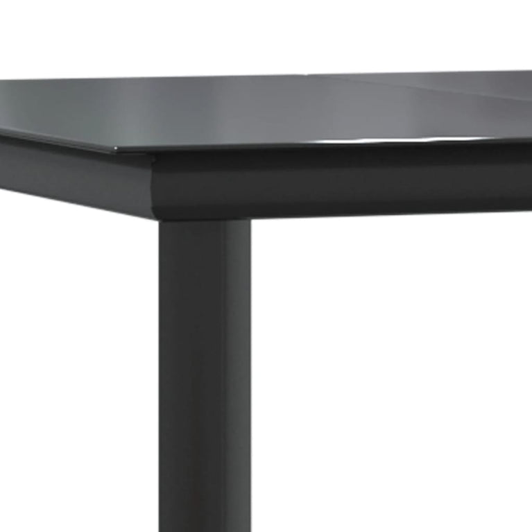 Tuintafel 160x80x74 cm staal en gehard glas zwart MeubelReus