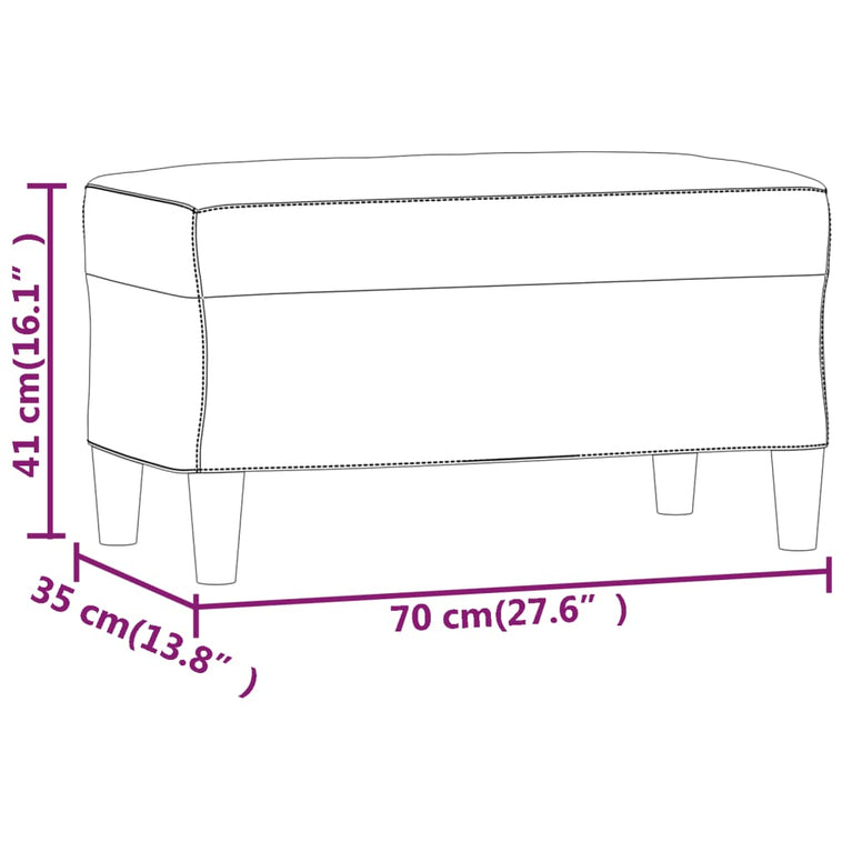 Bankje 70x35x41 cm stof zwart MeubelReus