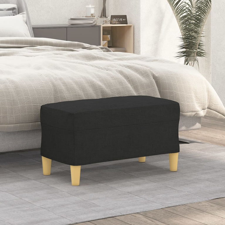 Bankje 70x35x41 cm stof zwart MeubelReus