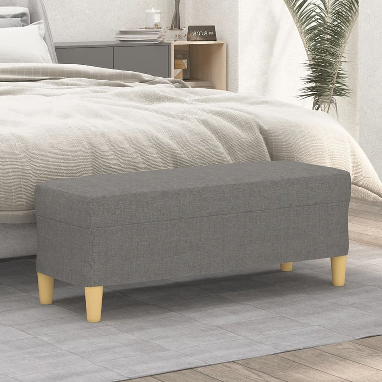 Bankje 100x35x41 cm stof donkergrijs MeubelReus