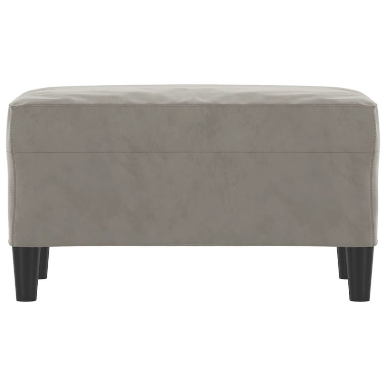 Bankje 70x35x41 cm fluweel lichtgrijs MeubelReus