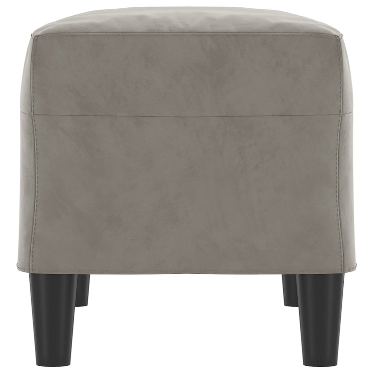 Bankje 70x35x41 cm fluweel lichtgrijs MeubelReus