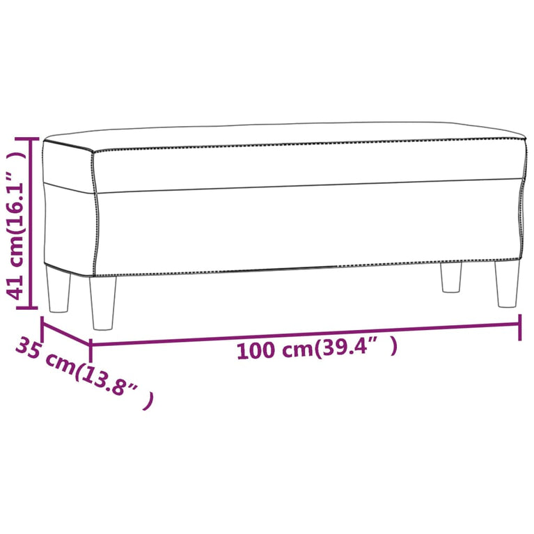 Bankje 100x35x41 cm kunstleer zwart MeubelReus