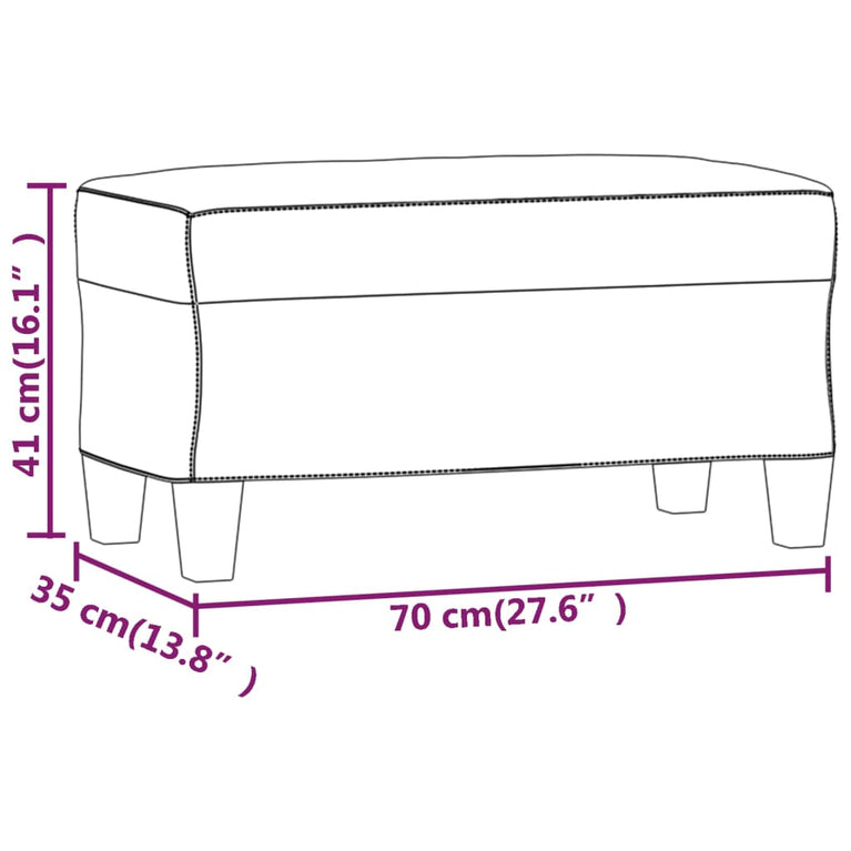 Bankje 70x35x41 cm microvezelstof donkergrijs MeubelReus