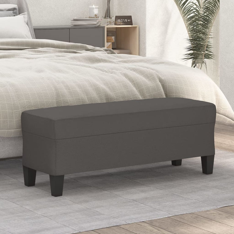 Bankje 100x35x41 cm kunstleer grijs MeubelReus