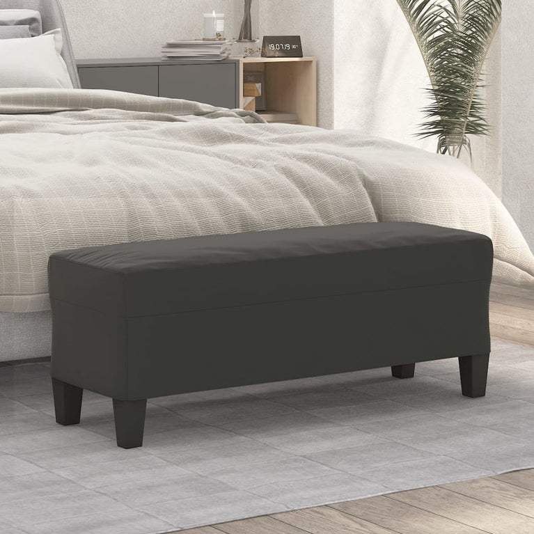 Bankje 100x35x41 cm microvezelstof donkergrijs MeubelReus