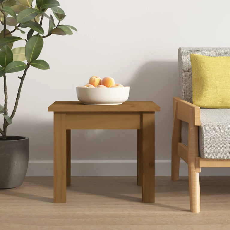 Salontafel 35x35x30 cm massief grenenhout honingbruin MeubelReus